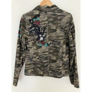 Morbid Threads Camouflage Embroidered Jacket Size XL Y2K  Hot Topic